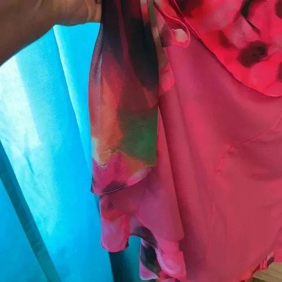 Saks hi low dress bright floral print new - Picture 2 of 6